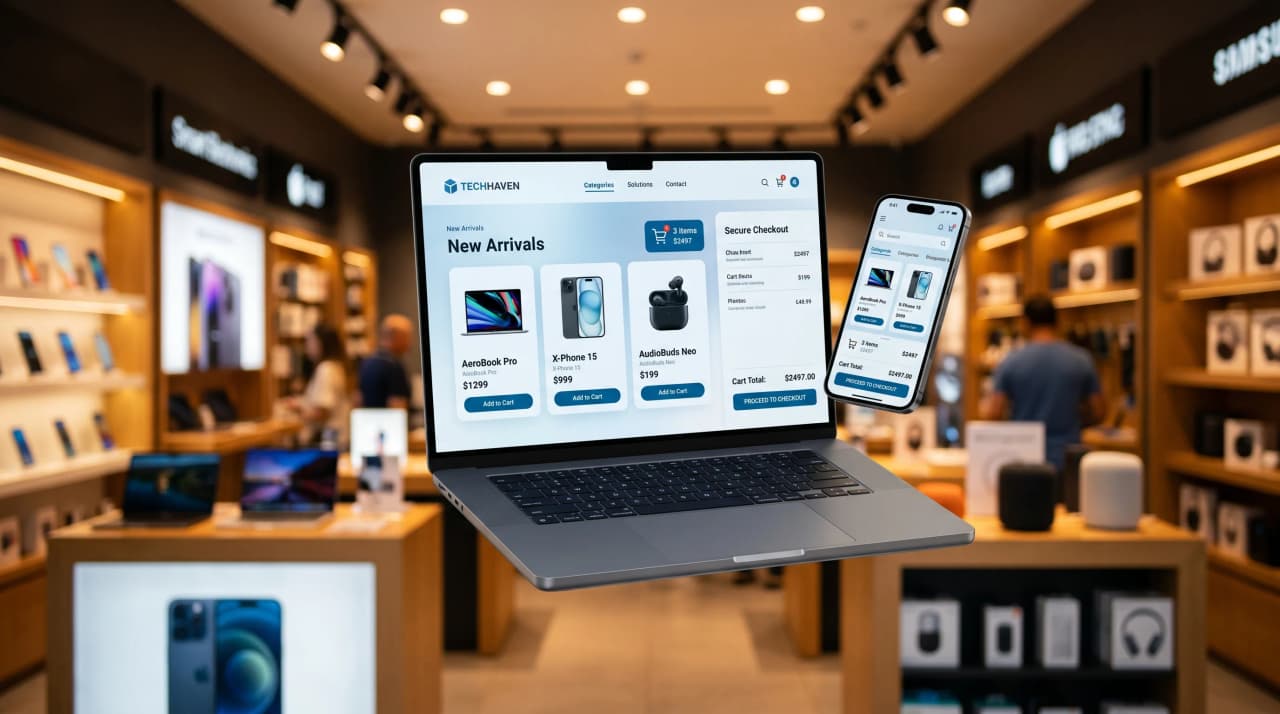 Equipo de NM Tech Studio diseñando una página web profesional para Cuenca, Ecuador