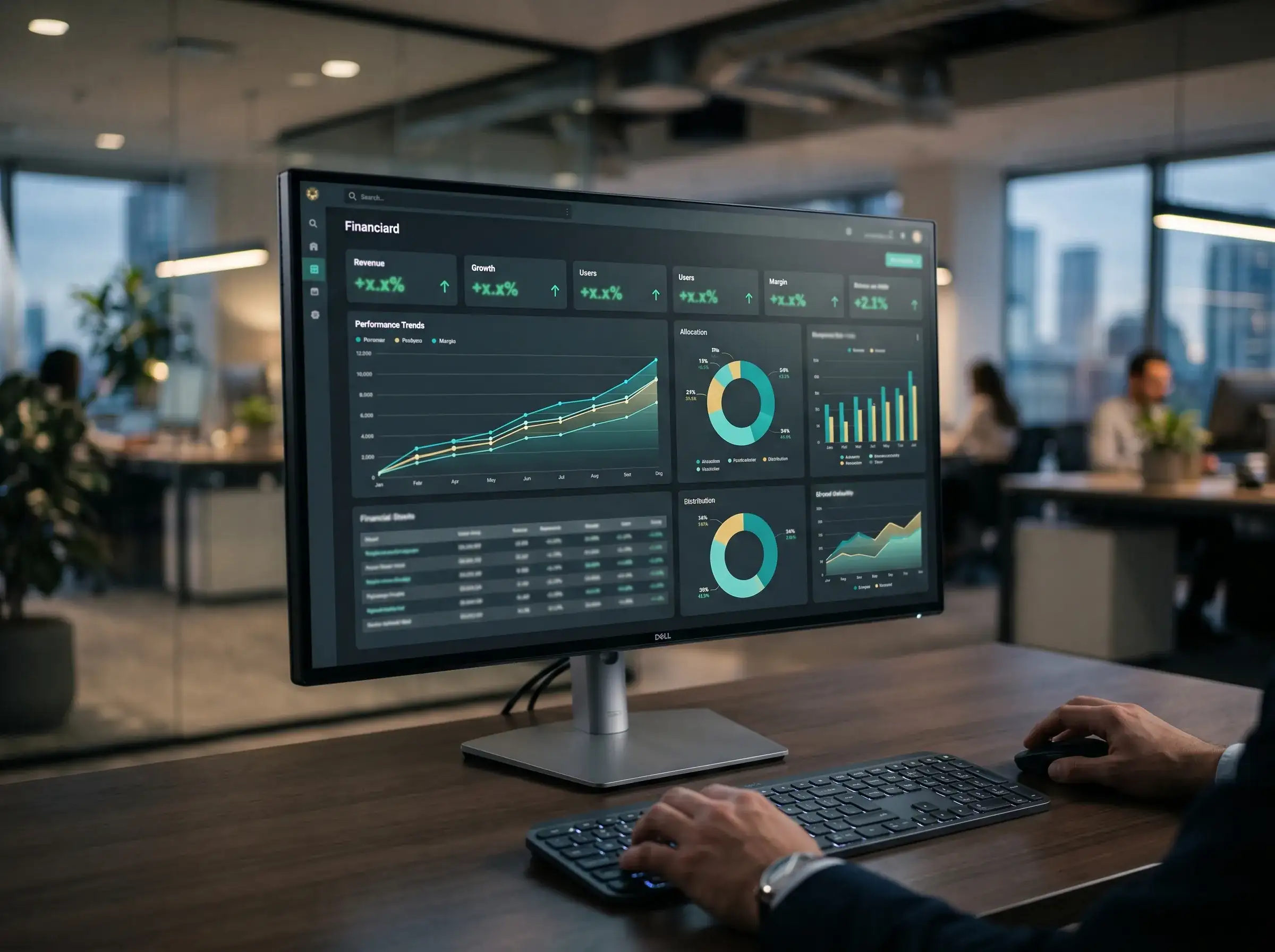 Dashboard con métricas de productividad y horas ahorradas por automatización con IA