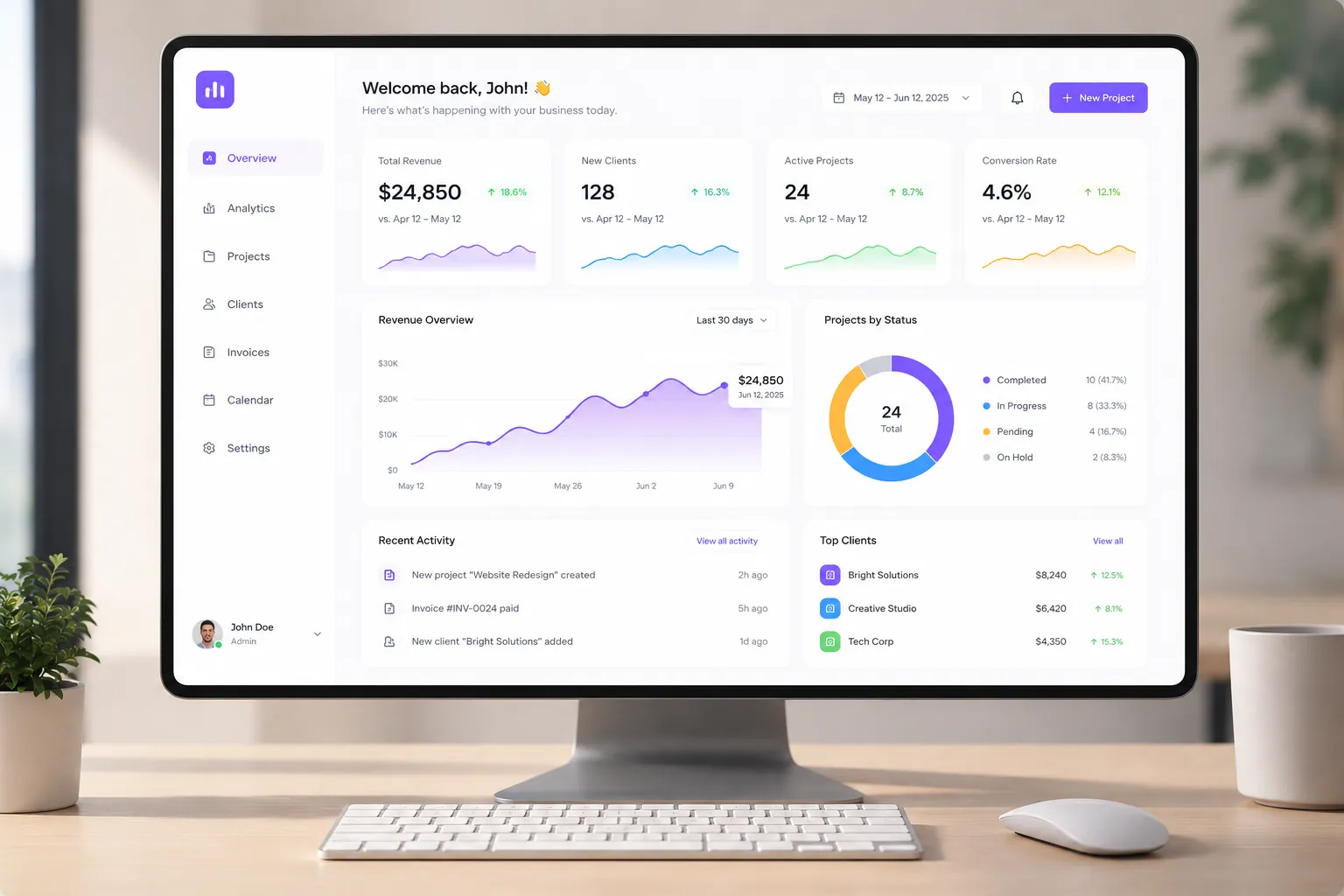 Dashboard de software a medida diseñado por NM Tech Studio